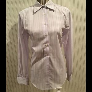 Brooks Brothers 346 purple striped, size large.